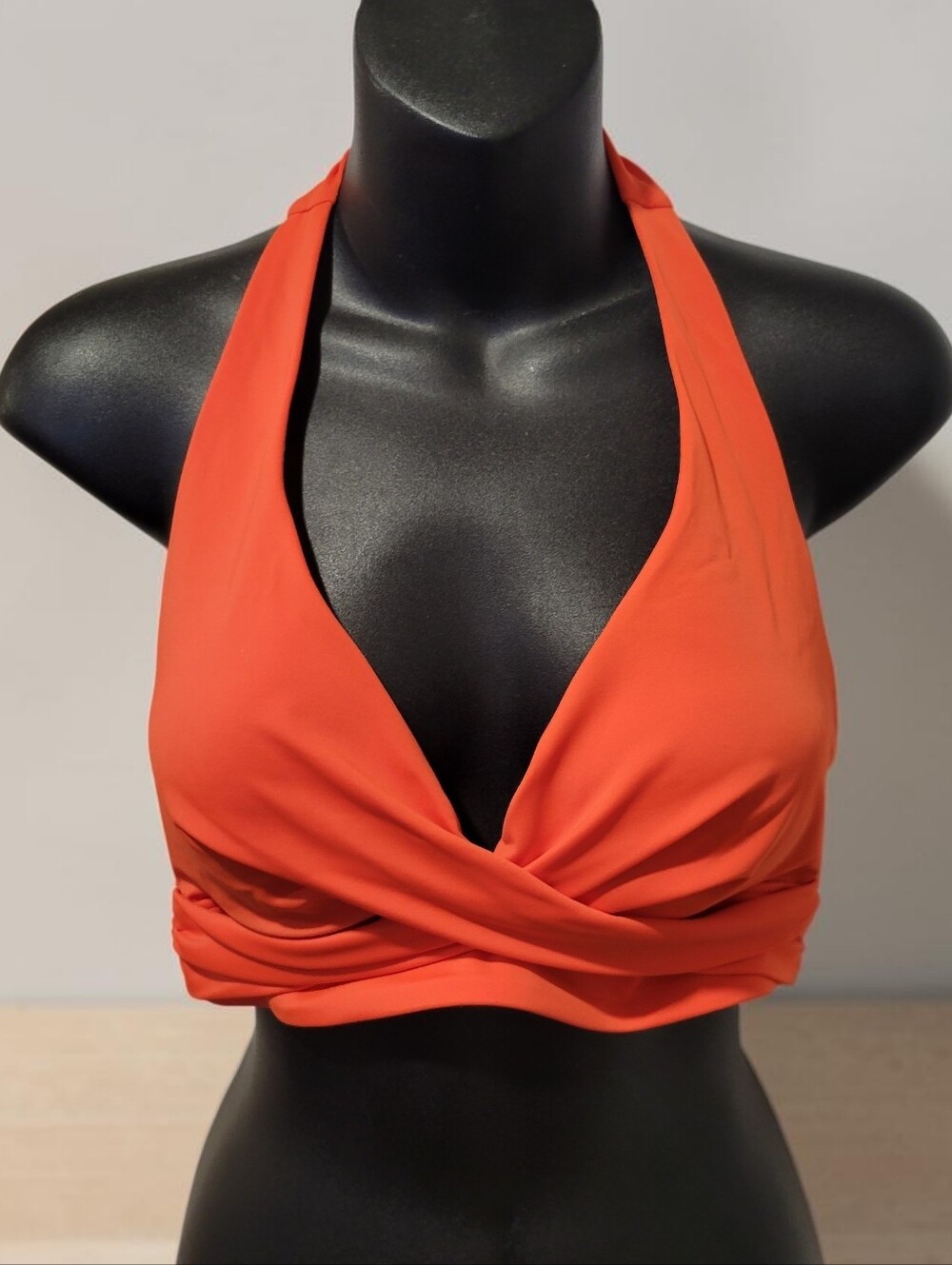 Boden Halter Bikini Top in Coral Orange Size 8